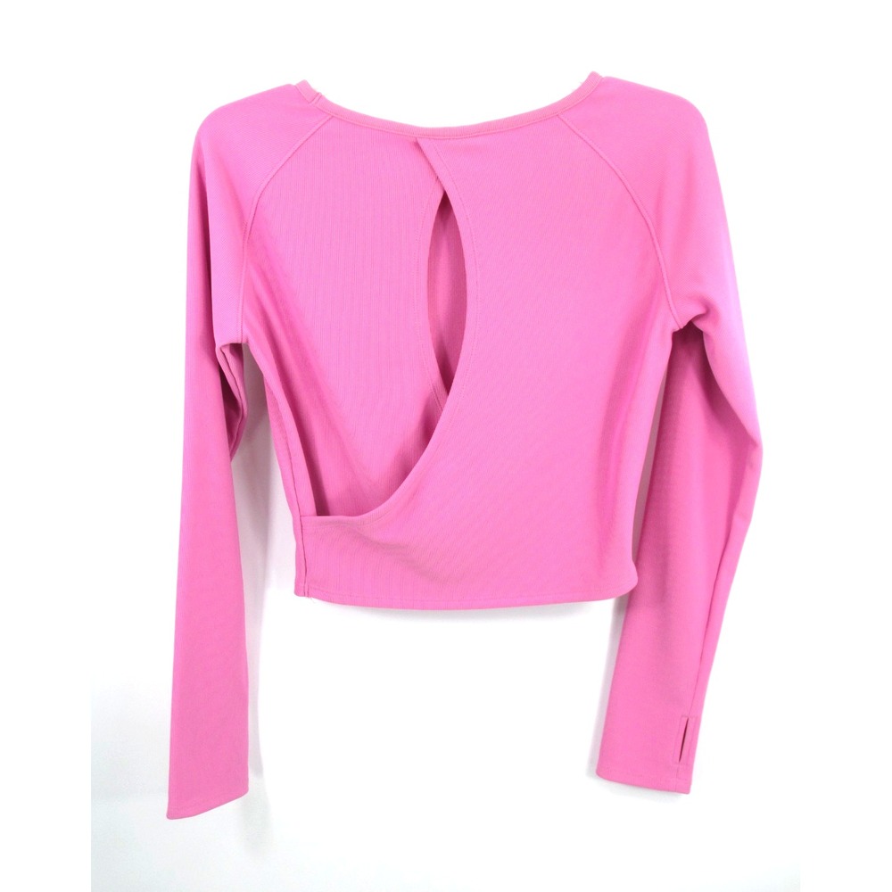 Move Theology Pink Athletic Pullover Top Women Medium Keyhole Back Ribbed